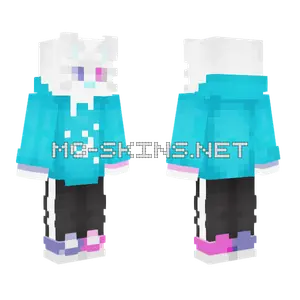 Blue Cat Girl Minecraft skin