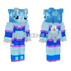 Blue Cat Girl Minecraft skin