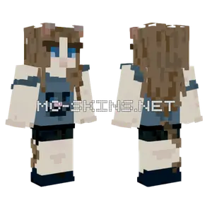 Blue Catgirl Minecraft skin