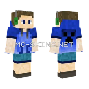 Blue Creeper Guy Minecraft skin