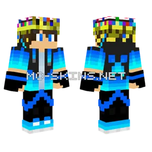 Blue Creeper Hoodie Boy Minecraft skin