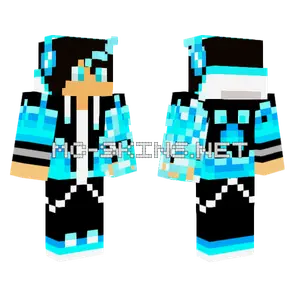 Blue Fire Girl Minecraft skin