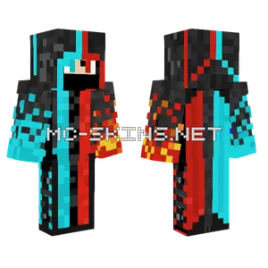 Blue Fire Red Fire Ninja Minecraft skin