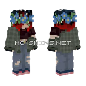 Blue Flower Crown Minecraft skin