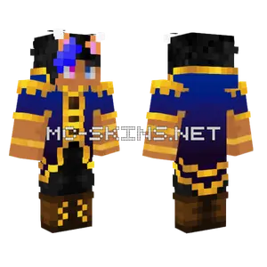 Blue Gold Mage Minecraft skin