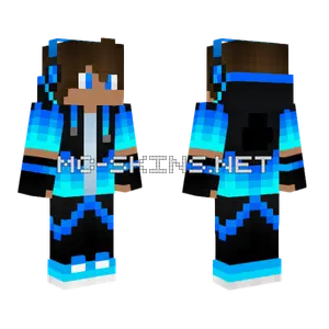 Blue Gradient Hoodie Minecraft skin