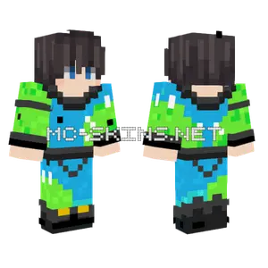 Blue Green Earth Boy Minecraft skin