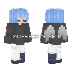 Blue Hair Angel Minecraft skin