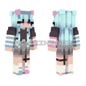 Blue Hair Girl Minecraft skin