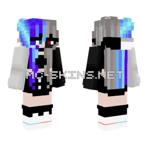 Blue Hair Girl Minecraft skin