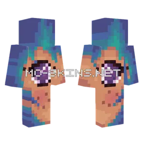 Blue Hair Girl Minecraft skin