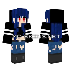 Blue Hair Girl Minecraft skin