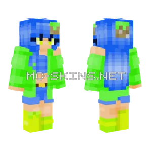 Blue Hair Girl Minecraft skin