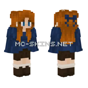 Blue Hair Girl Minecraft skin