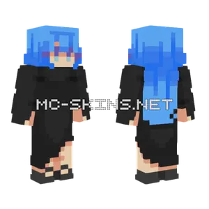 Blue Hair Girl Minecraft skin