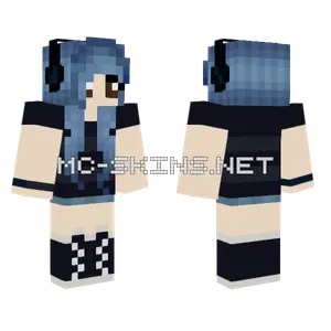 Blue Hair Girl Minecraft skin