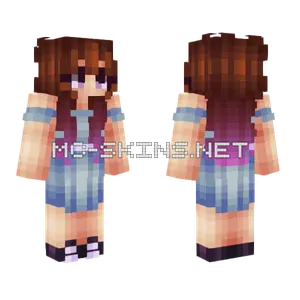 Blue Hair Girl Minecraft skin