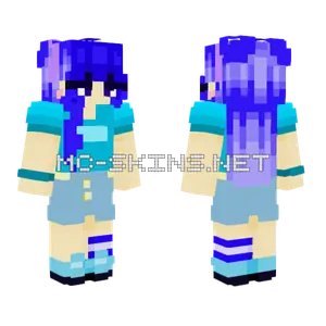 Blue Hair Girl Minecraft skin