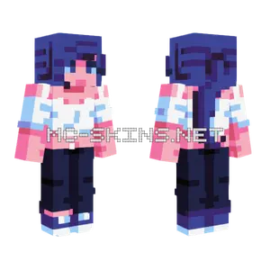 Blue Hair Girl Minecraft skin