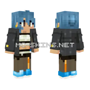 Blue Hair Tomboy Trainer Minecraft skin