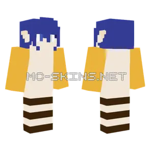 Blue Haired Character Minecraft skin
