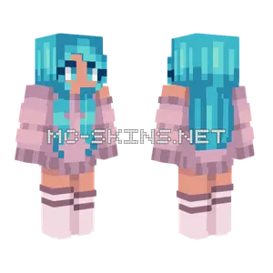 Blue Haired Girl Minecraft skin