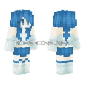 Blue Haired Girl Minecraft skin