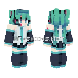 Blue Haired Girl Minecraft skin