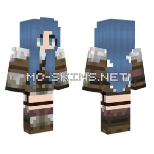 Blue Haired Girl Minecraft skin