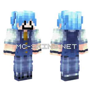 Blue Haired Girl Minecraft skin