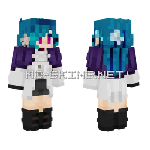 Blue Haired Schoolgirl Minecraft skin