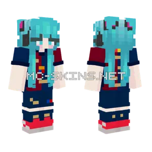 Blue Haired Schoolgirl Outfit