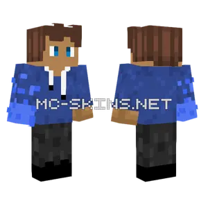 Blue Hoodie Boy Minecraft skin