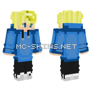 Blue Hoodie Boy Minecraft skin
