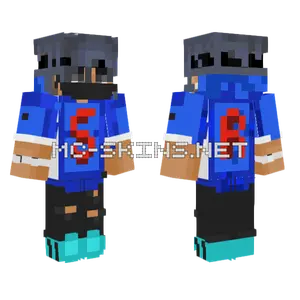 Blue Hoodie Gamer Minecraft skin