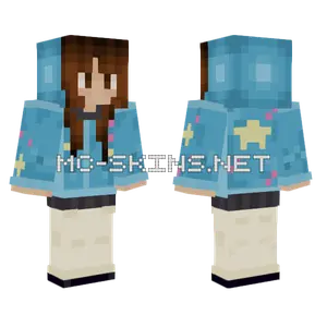Blue Hoodie Girl Minecraft skin