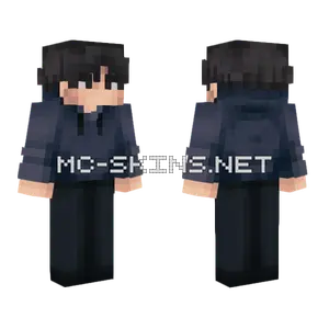 Blue Hoodie Guy Minecraft skin