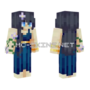 Blue Kimono Girl Minecraft skin
