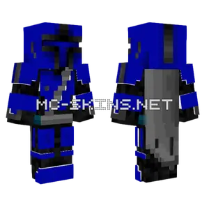 Blue Mandalorian Minecraft skin
