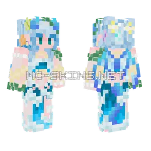 Blue Mermaid Girl Minecraft skin