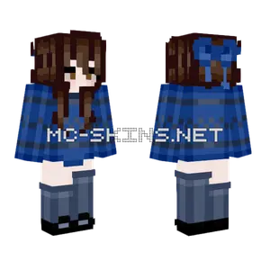 Blue Plaid Schoolgirl Minecraft skin