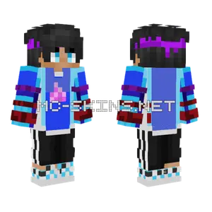 Blue Red Purple Sapnap Minecraft skin