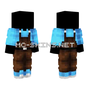 Blue Shirt Leather Overalls Minecraft skin