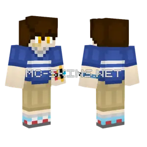 Blue Striped Shirt Boy Minecraft skin