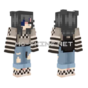 Blue Striped Sweater Boy Minecraft skin