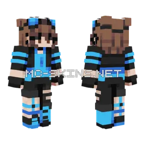 Blue Tech Girl Minecraft skin