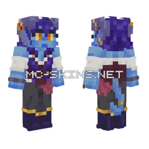 Blue Tiefling Minecraft skin