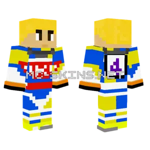 Blue Yellow Sports Uniform Minecraft skin