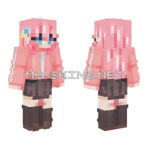 Bocchi Pink Outfit Minecraft skin