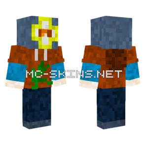 Brown and Blue Hoodie Knight Minecraft skin